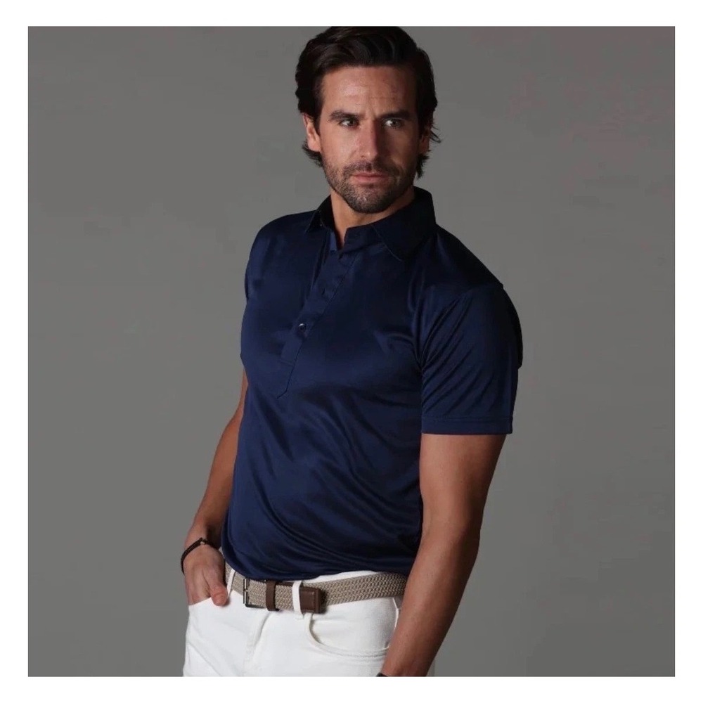 Collars & Co Mens Polo Shirt Size 3XL Navy Blue Dress Collar Performance NWT